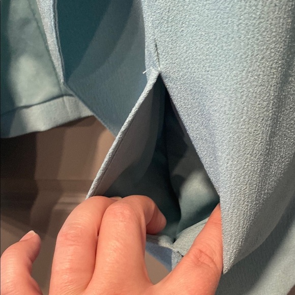 Torrid Sky Blue Draped Open Blazer 2X | Ruched Sleeve | Lined - Picture 4 of 7